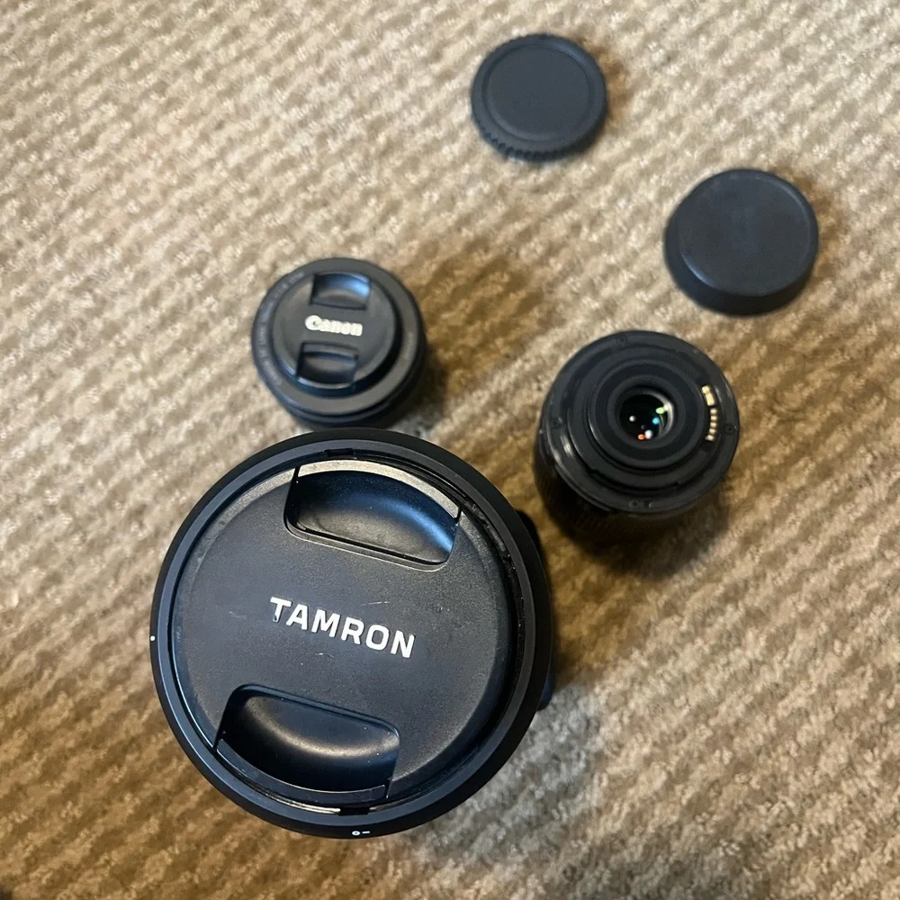 Canon Black DSLR digital Camera with 3 lenses